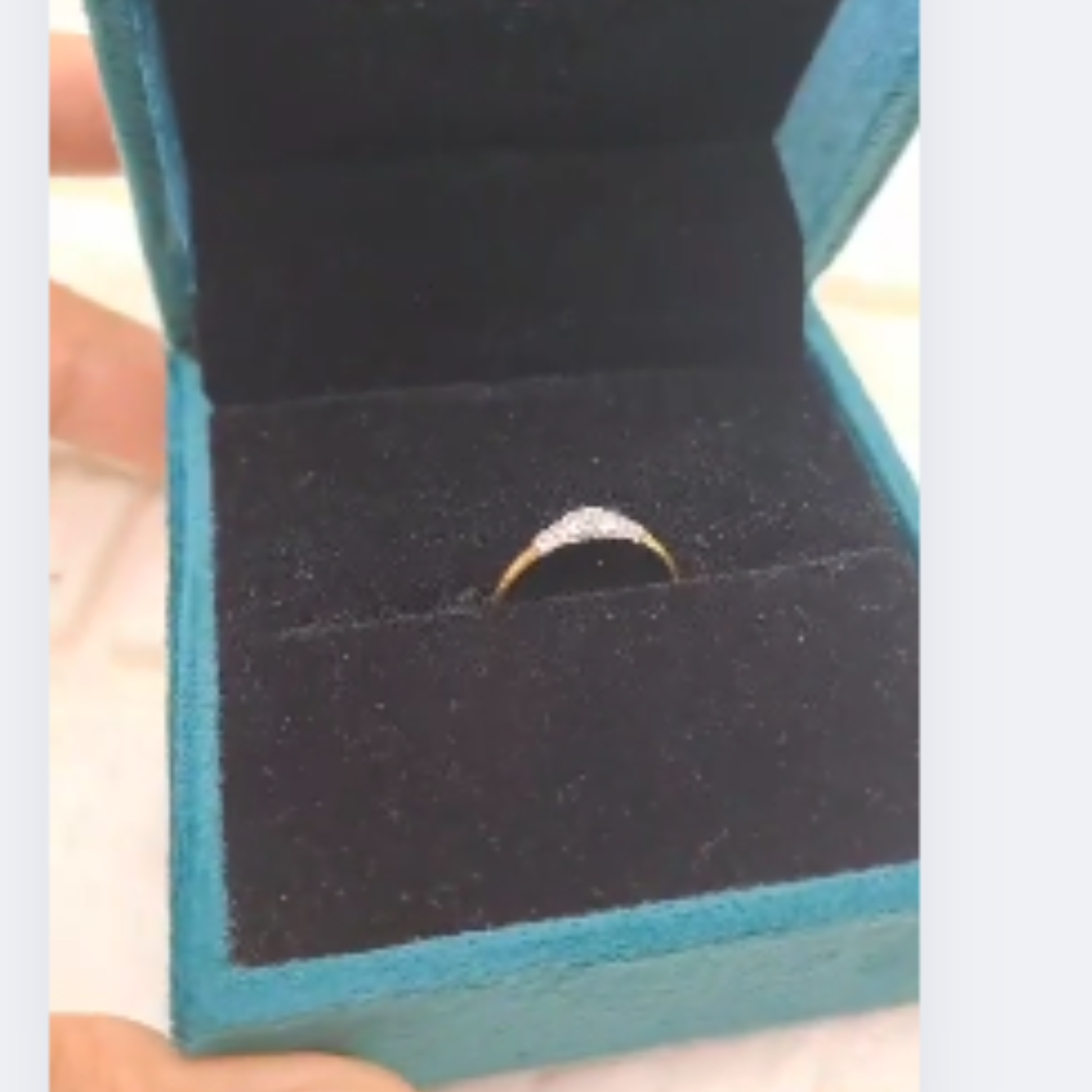 Crushed Diamond Ring in Moissanite and Lab Diamond by Vai Ra