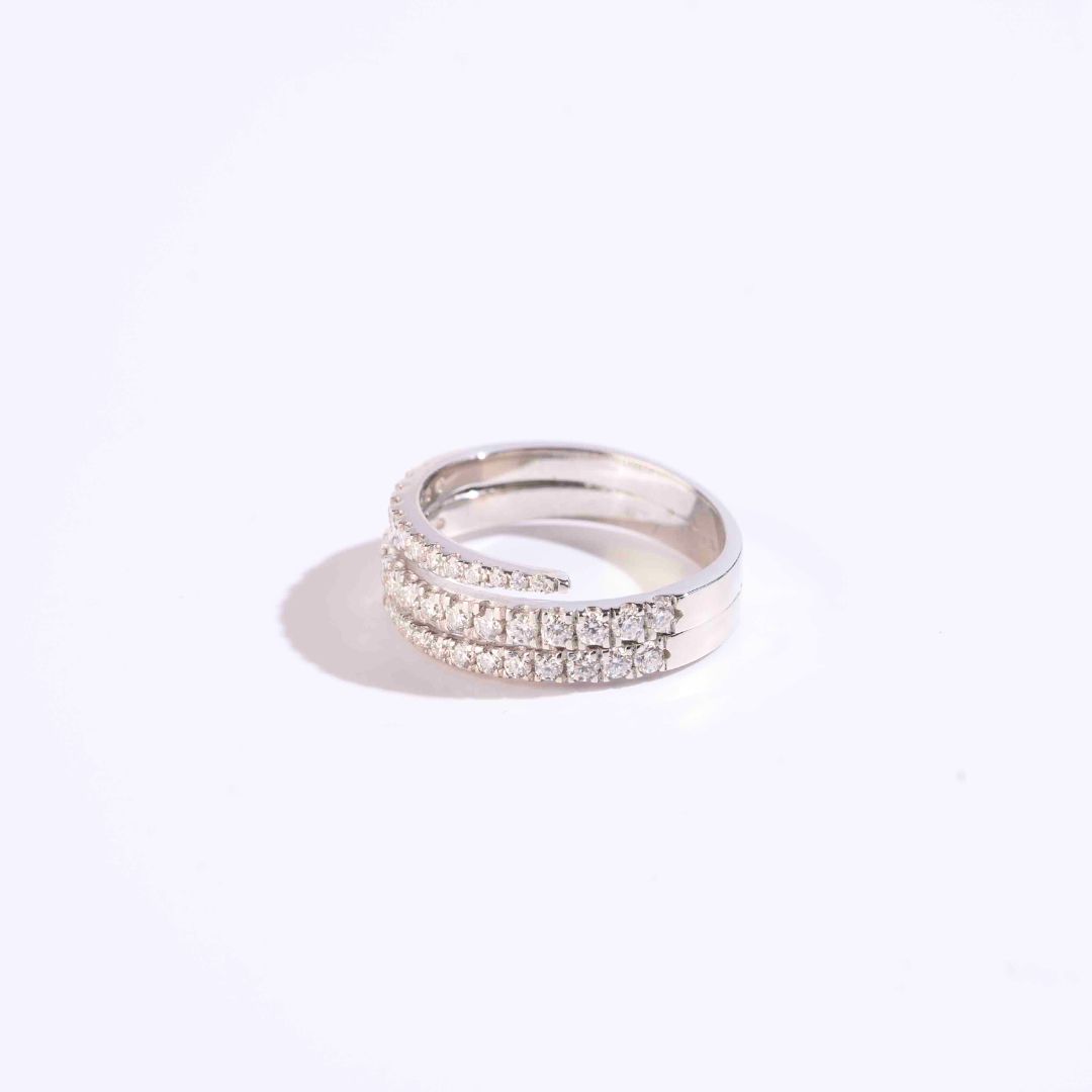 Coil Ring - moissanite diamond