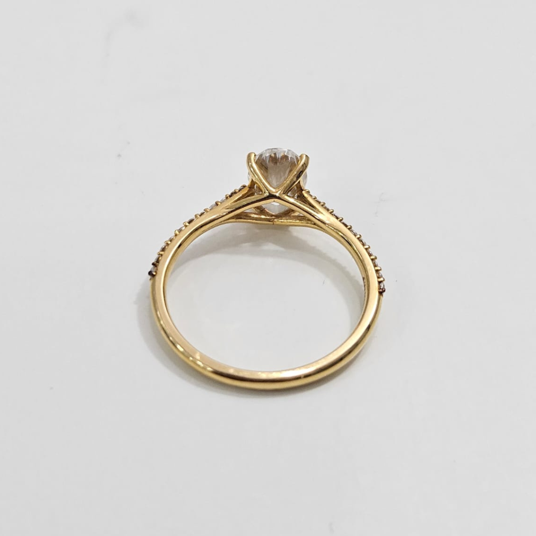 Mau Oval Solitaire Ring in Moissanite by Vai Ra