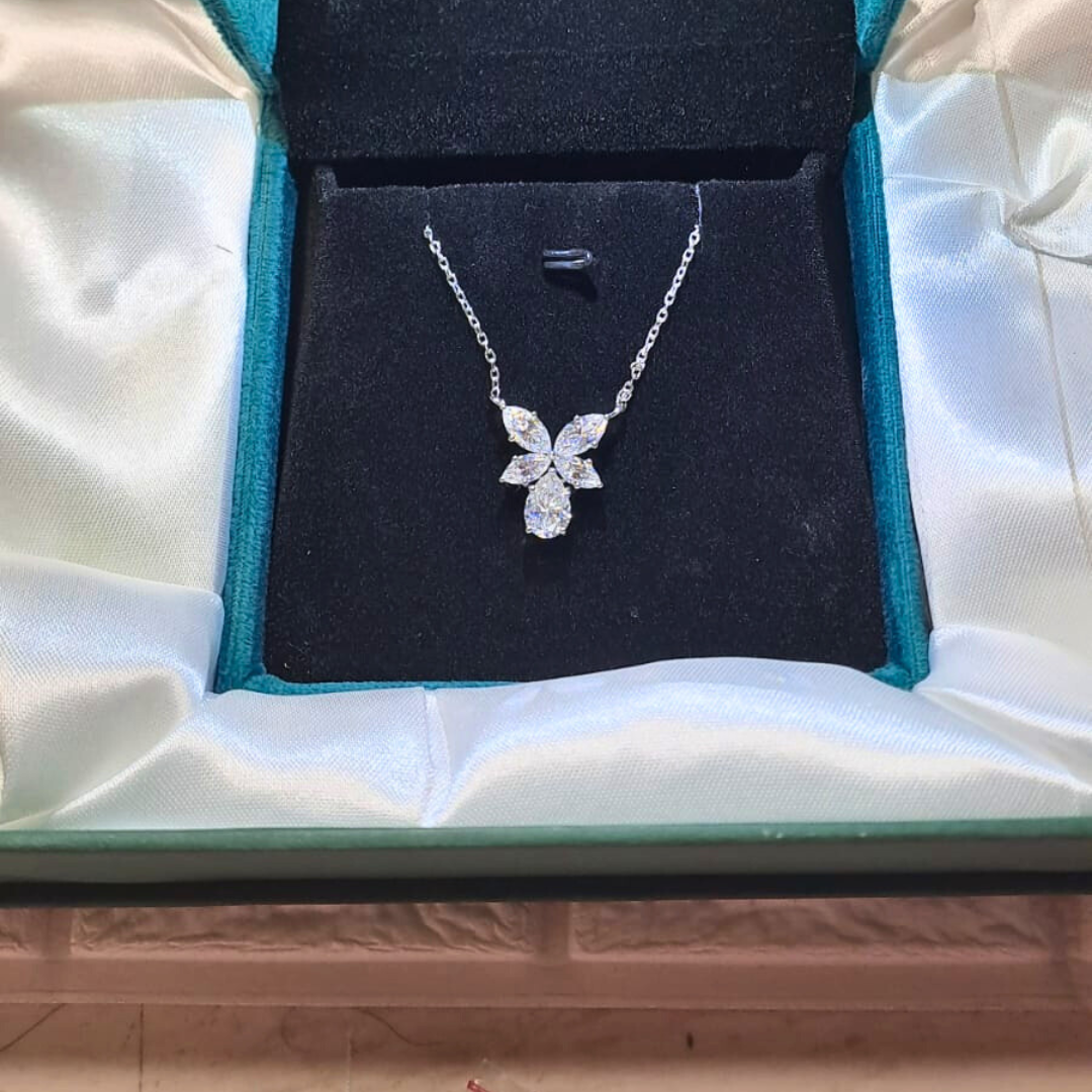 Ageha 5 CT Butterfly Pendant by Vai Ra in Moissanite or Lab Diamond