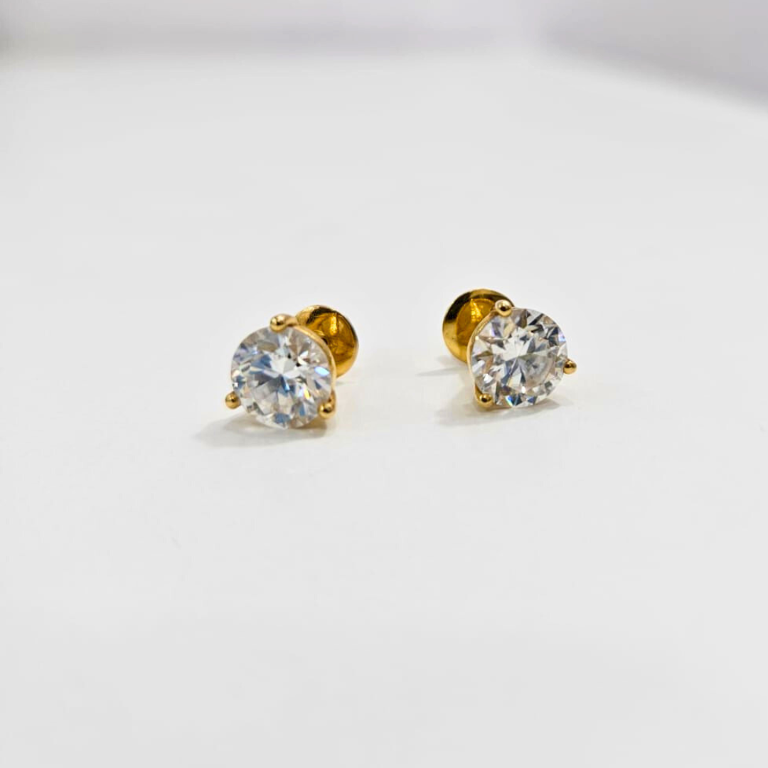 Prisma 3 Prong Martini Setting Earrings 4 CT Moissanite