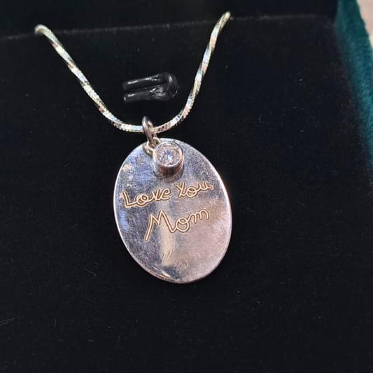Personalized Handwritten or finger print Pendant by Vai Ra