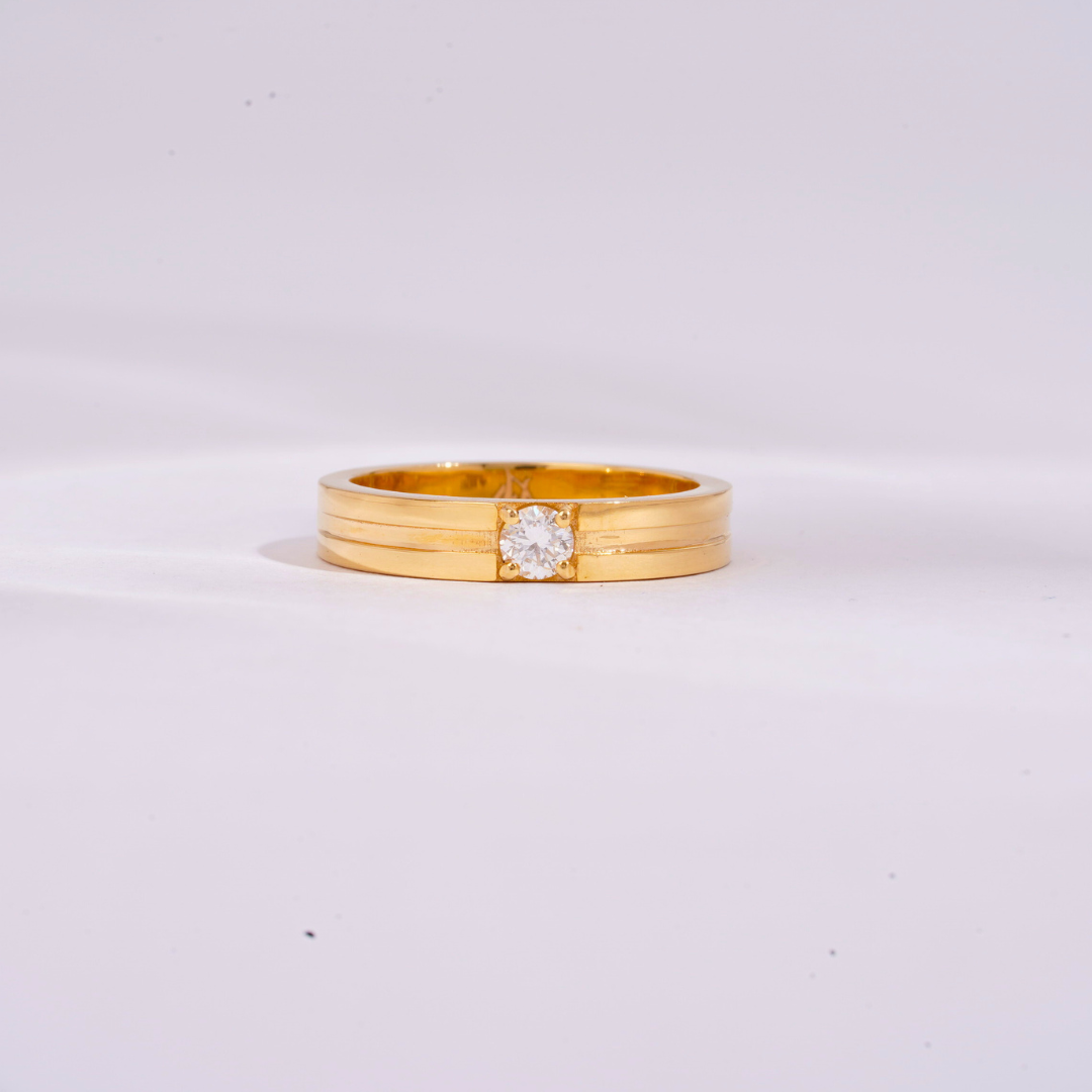 Sharva Men's Engagement Band in Moissanite and Diamond by Vai Ra
