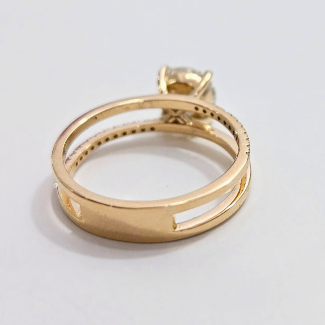 Abha Parallel Band in Moissanite and Lab Diamond by Vai Ra