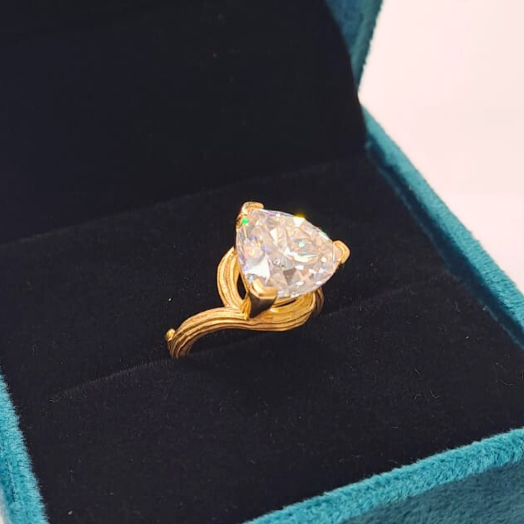 Arkaa 12 CT Trillion Ring in Moissanite by Vai RA