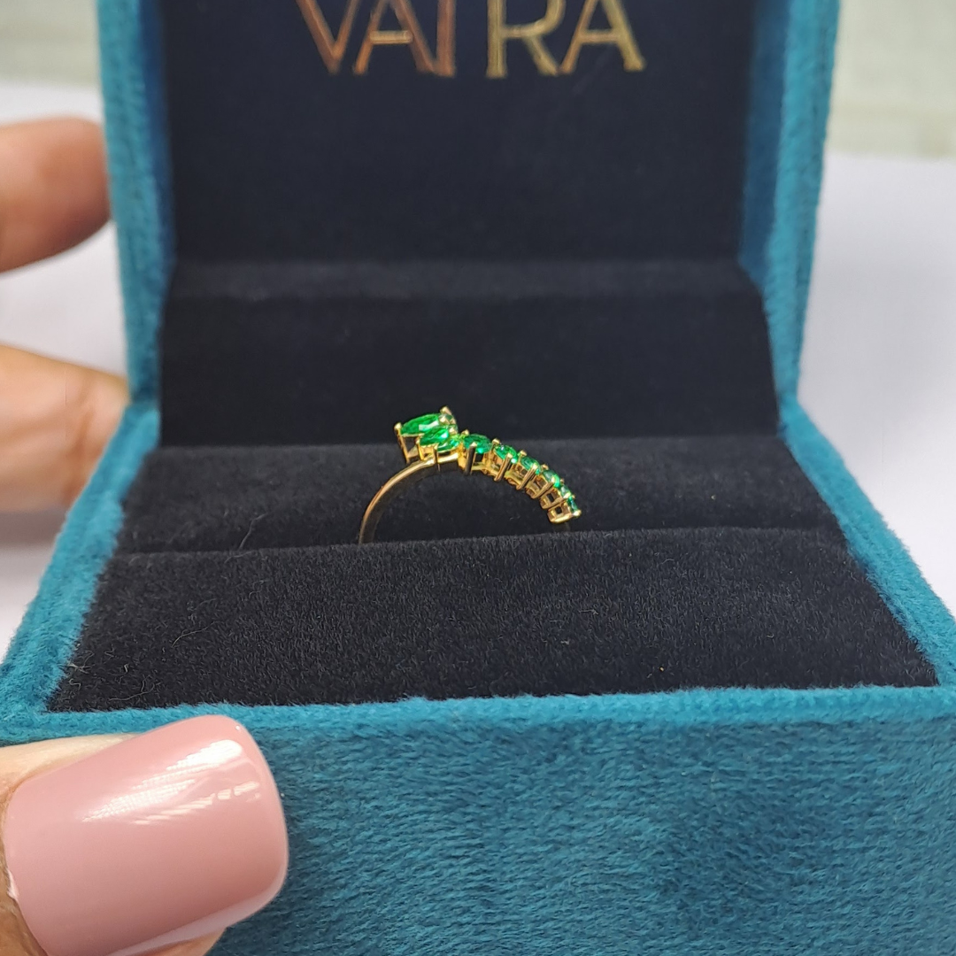 Green Promise Ring - 0.36 CT