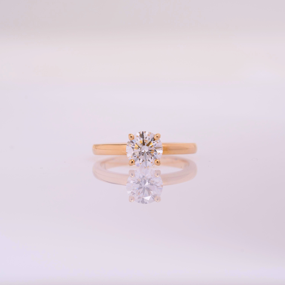 Solitaire Four Prong 1.21 CT in Moissanite and Diamond by Vai Ra