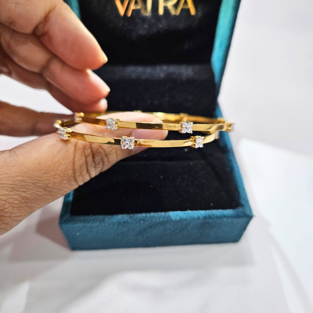 Vaidehi Bangle by Vai Ra in moissanite and Lab diamond
