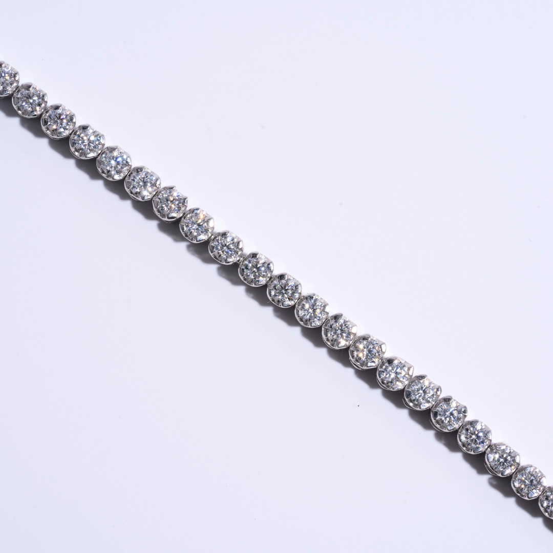 Cupcake Setting Bracelet (10 cents) in Moissanite and Lab Diamond by Vai Ra
