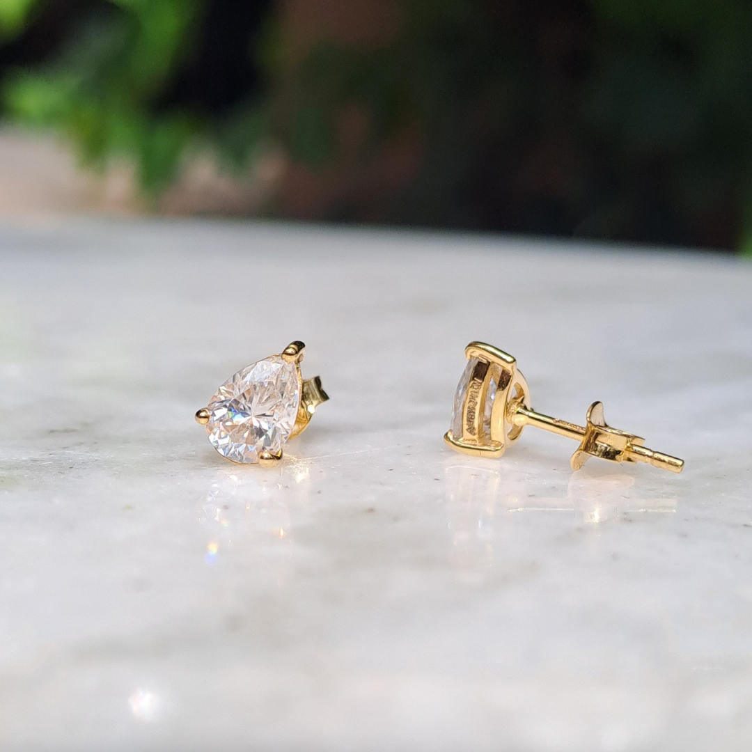 Pear Brilliant Cut Solitaire Earring (1 to 3 Ct Each)