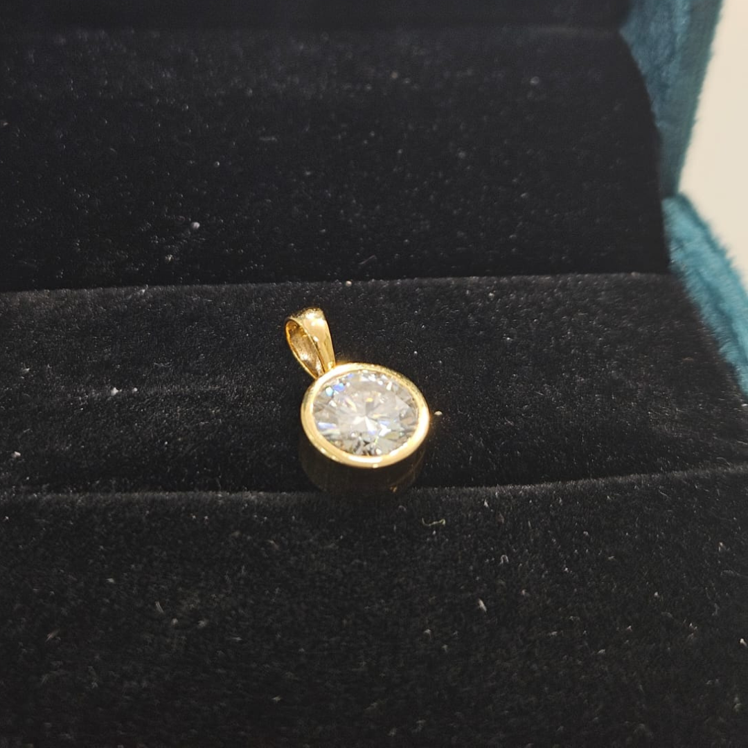 Orbis 2 CT Round Pendant by Vai Ra in Moissanite and Lab Diamond