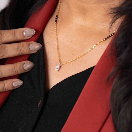 Radiant Solitaire Pendant V loop