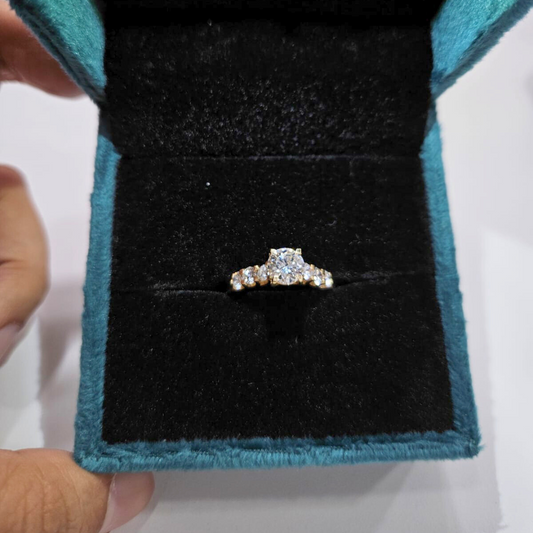 Veloura Halo Ring(1.61 CT) in Moissanite and Lab Diamond by Vai Ra