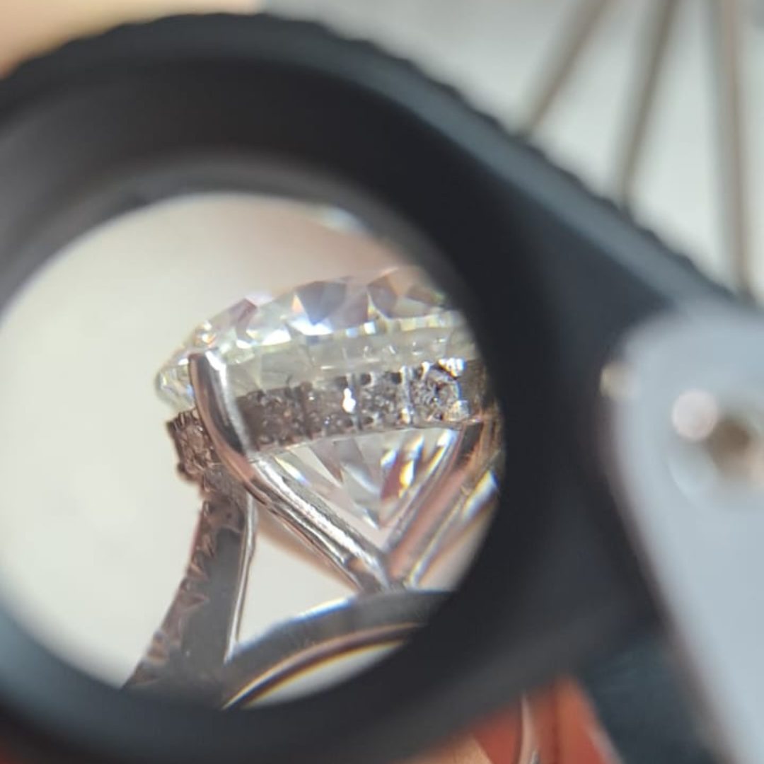 Syra Ring Set with Solitaire Ring and Eternity Band in Lab Diamond by Vai Ra