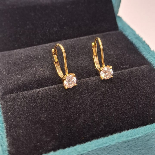 Round Drops Brilliant Cut Solitaire Earring 1 to 10 CT