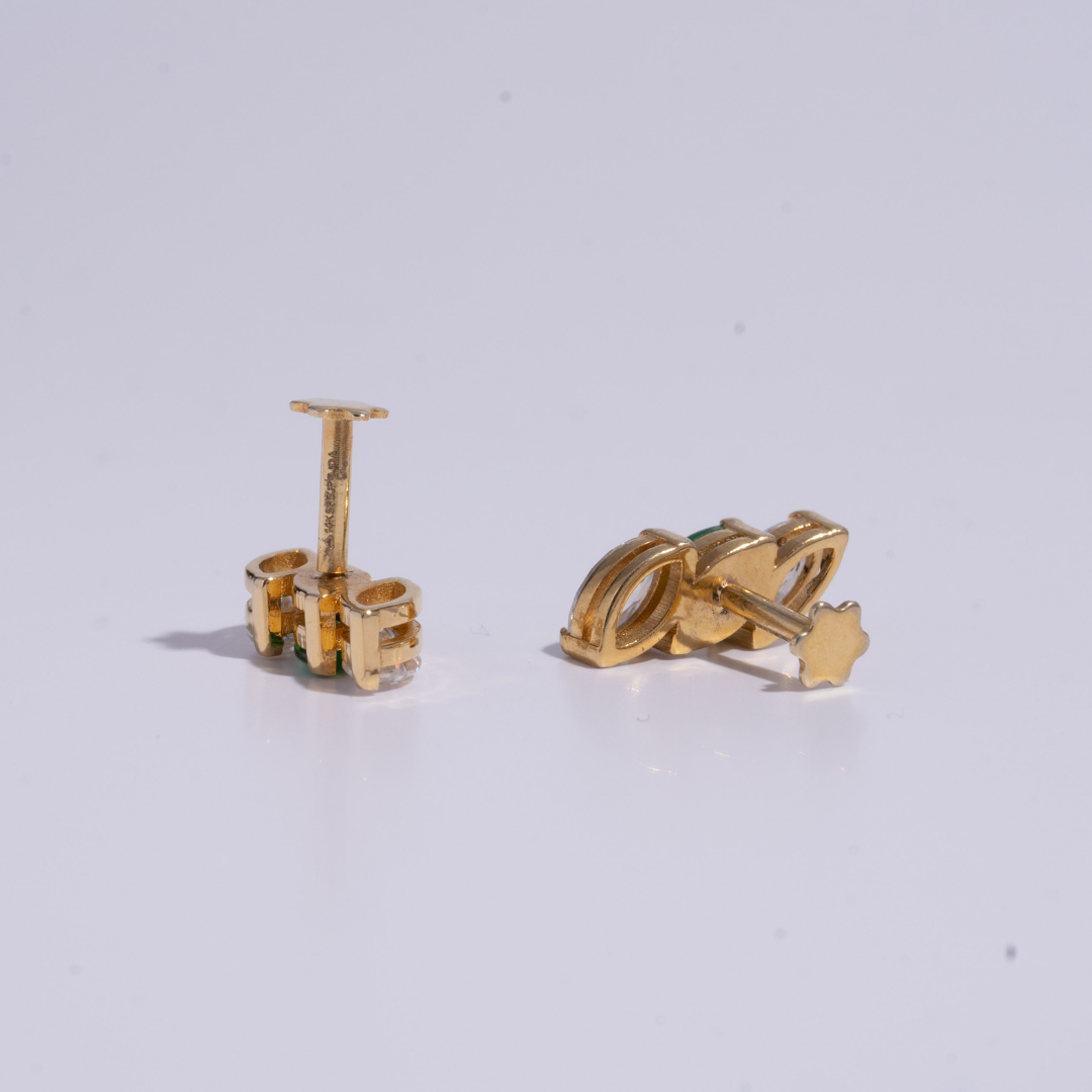 Three stone Emerald Marquise Earrings by Vai Ra