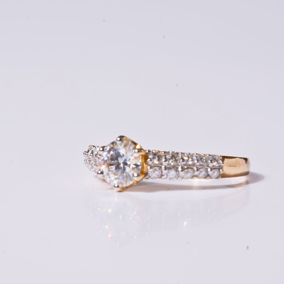 Ora 1.31 Carat Ring in Moissanite and Lab Diamond by Vai Ra
