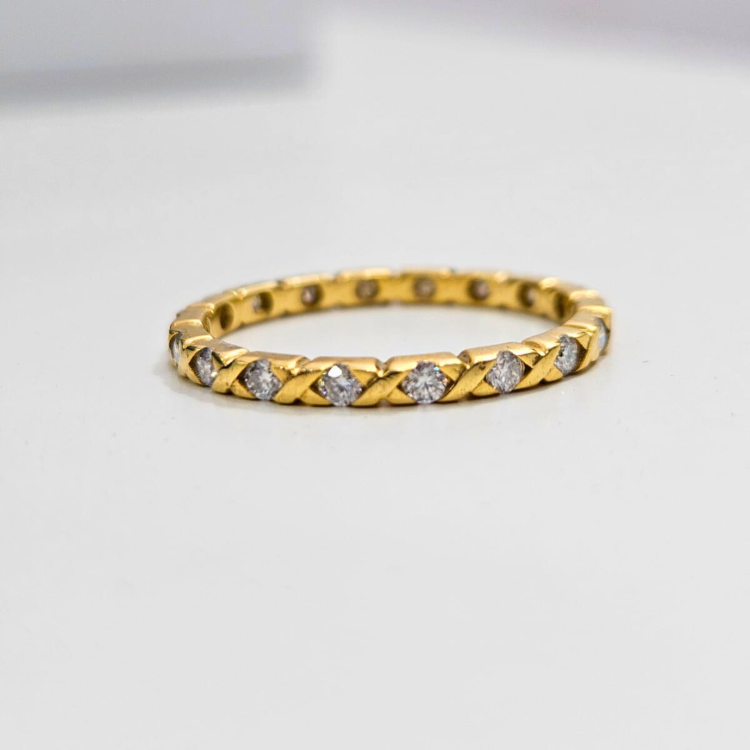 X eternity Band available in Moissanite and Diamond by Vai Ra