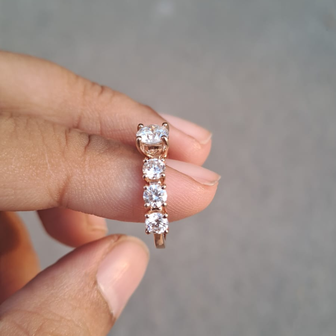 Yuri Solitaire Ring in Moissanite and Lab Diamond by Vai Ra