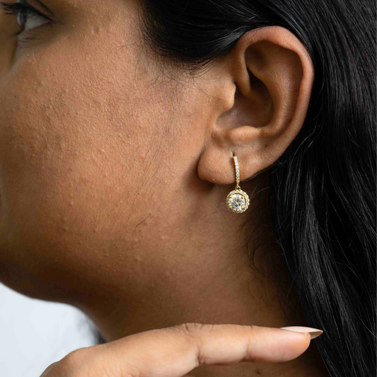 Saanvi Huggies in Moissanite and Gold by Vai Ra