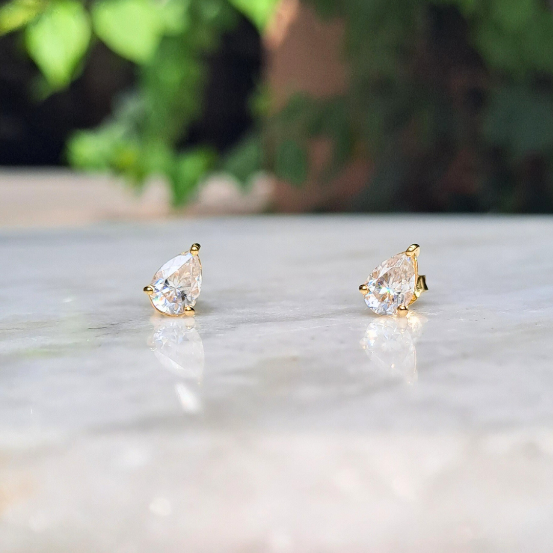 Pear Brilliant Cut Solitaire Earring (1 to 3 Ct Each)