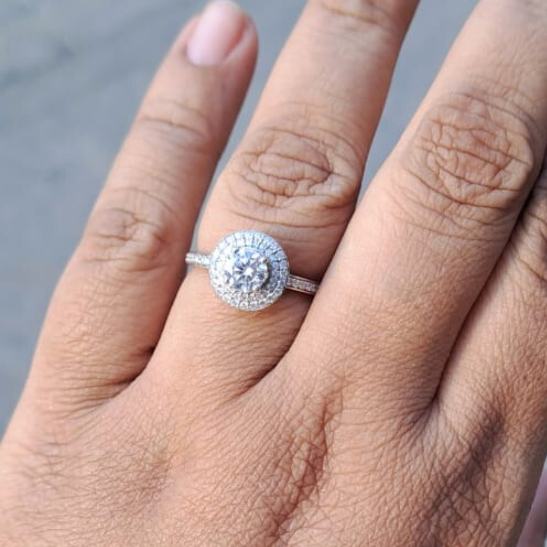 Taruni Halo 1 CT Diamond Engagement Ring by Vai Ra
