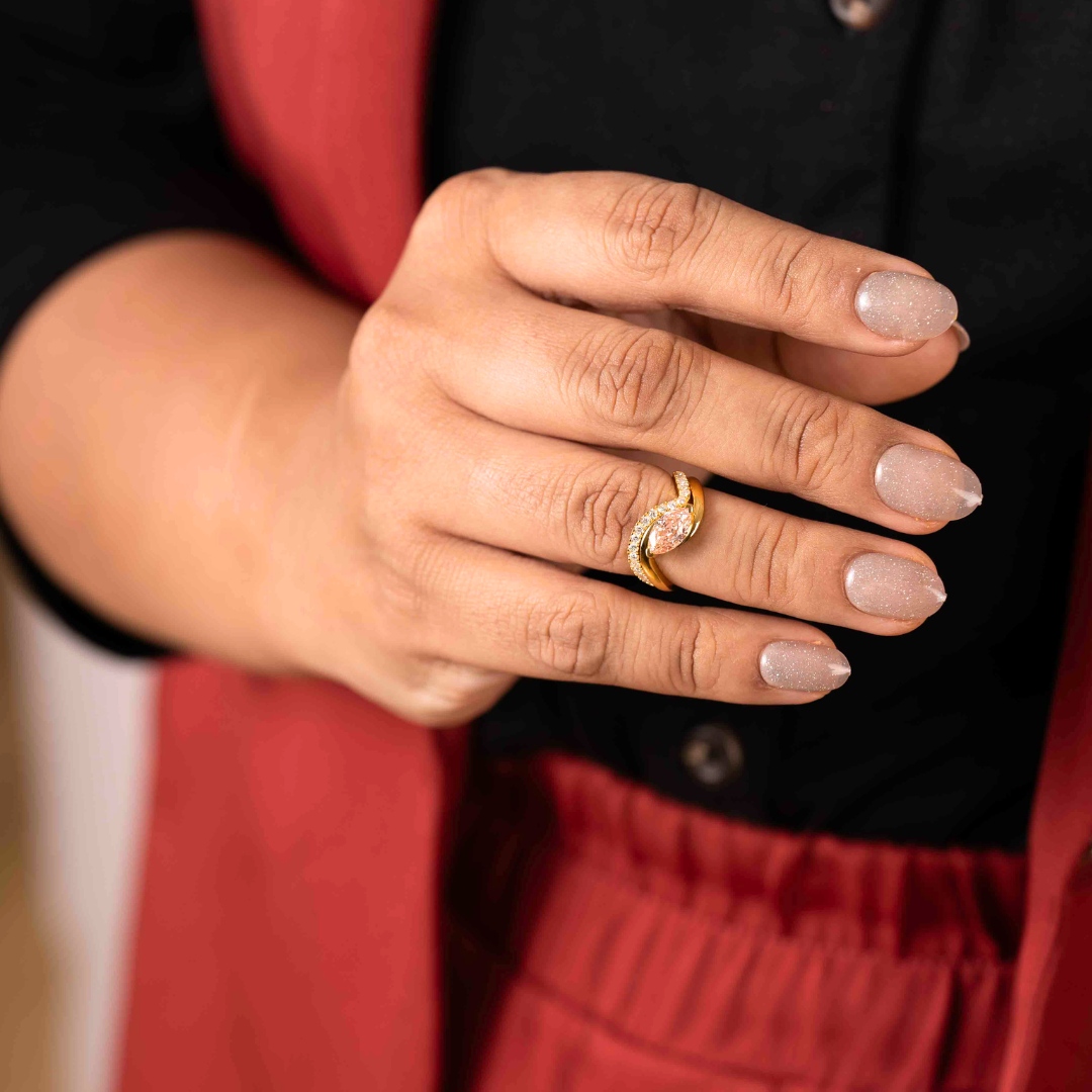 Pink Diamond Ring Set