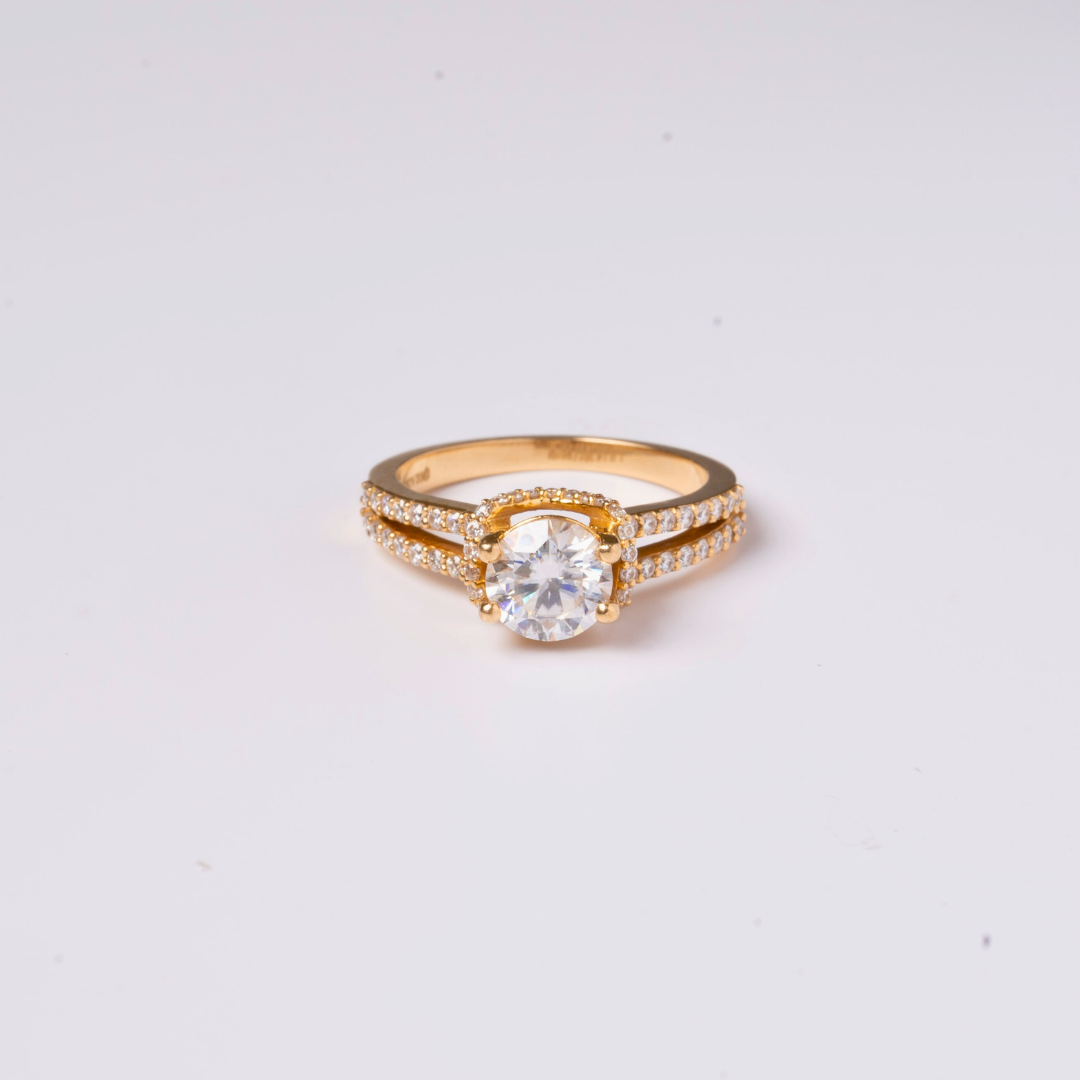 Livia 1.31 Carat Ring in Moissanite and Lab diamond by Vai Ra