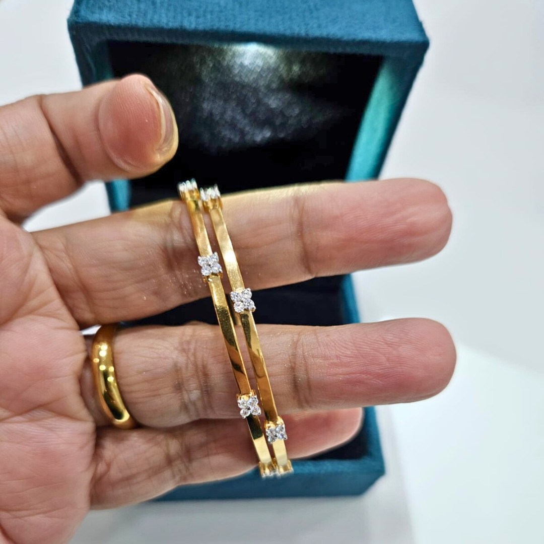 Vaidehi Bangle by Vai Ra in moissanite and Lab diamond