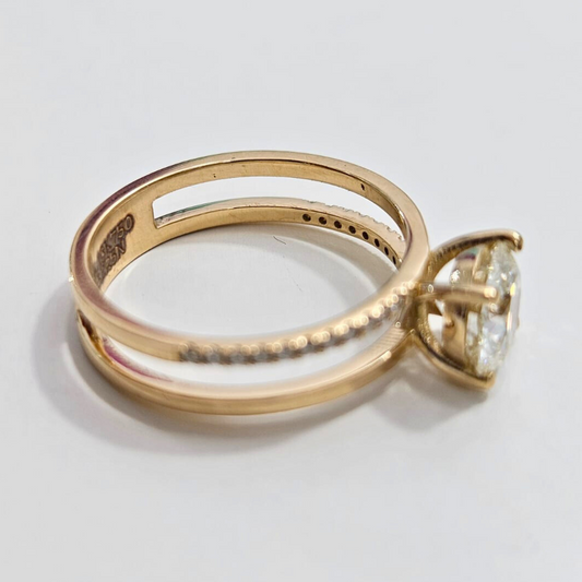 Abha Parallel Band in Moissanite and Lab Diamond by Vai Ra