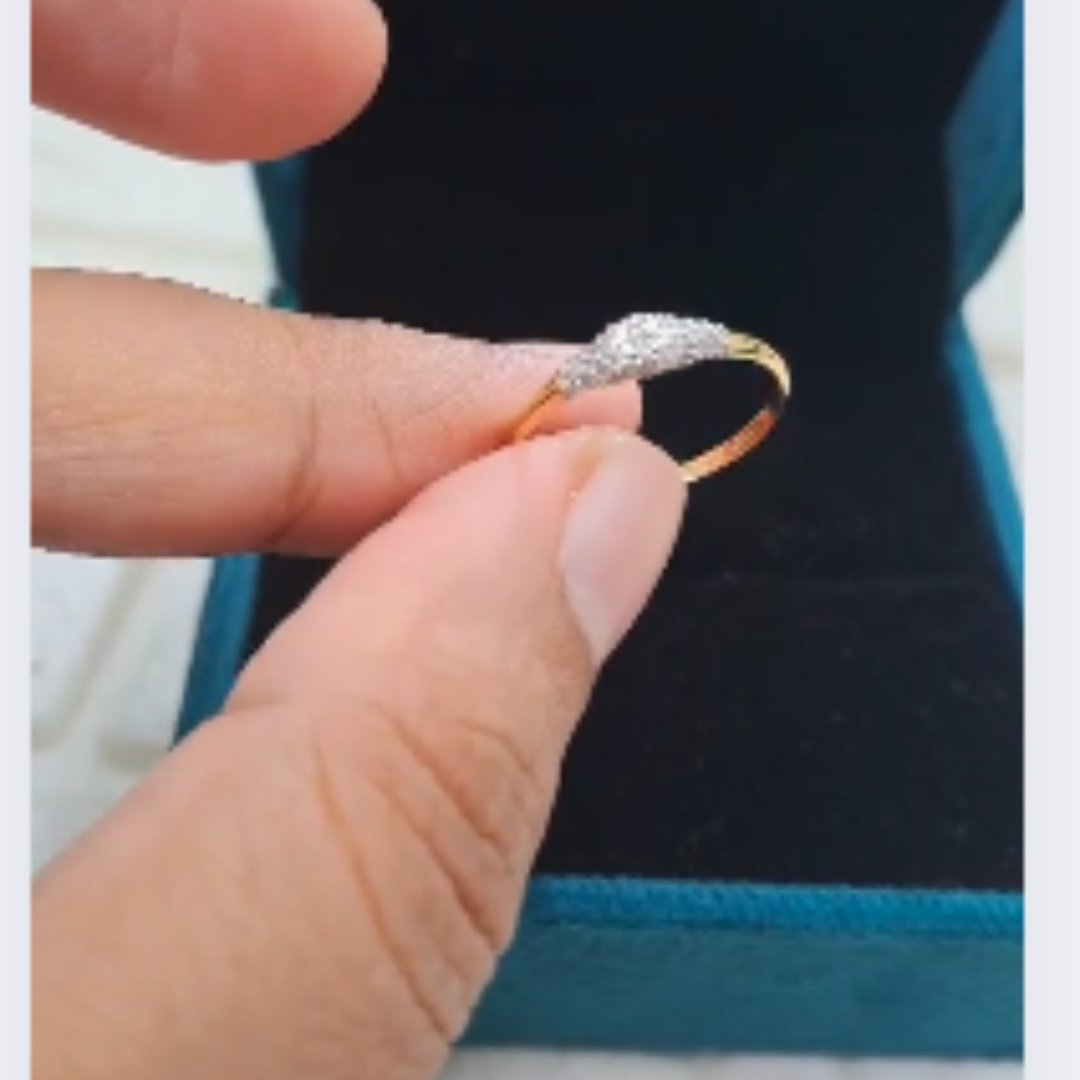 Crushed Diamond Ring in Moissanite and Lab Diamond by Vai Ra