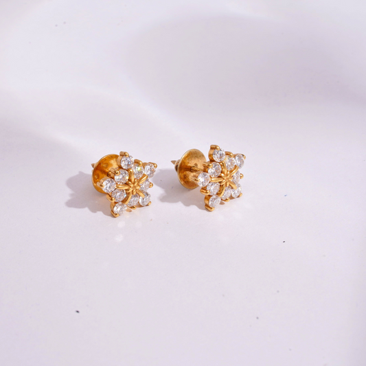 Snowflake Earrings in Moissanite and Lab Diamond by Vai Ra