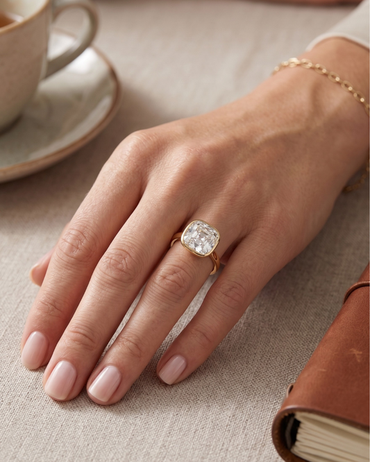 Arvine Statement Ring 10 CT by Vai Ra in Old Miner Cut