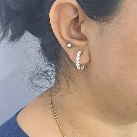 Full Eternity Scalloped Hoop Earrings (3CT)