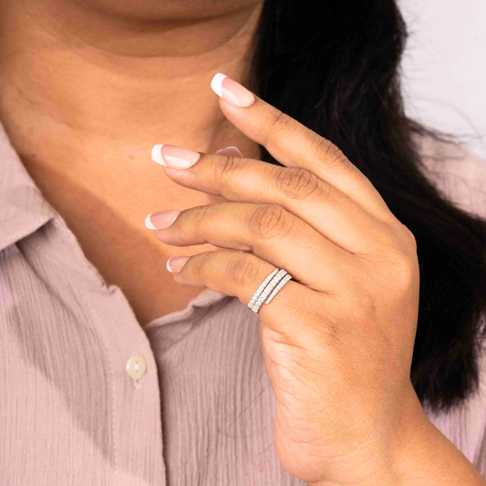 Coil Ring - moissanite diamond