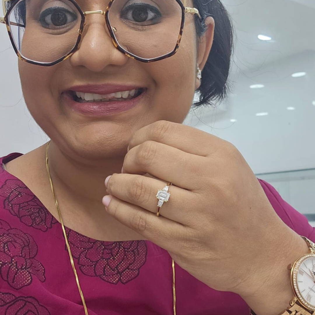 Zurie Threestone Diamond Ring by Vai Ra