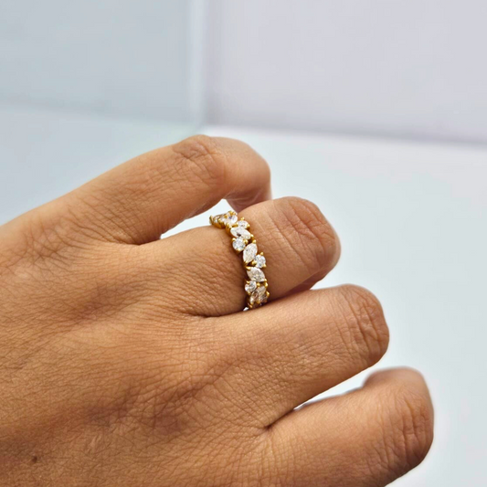 Amara Half Eternity Band 1.43 CT in Moissanite and Lab Diamond