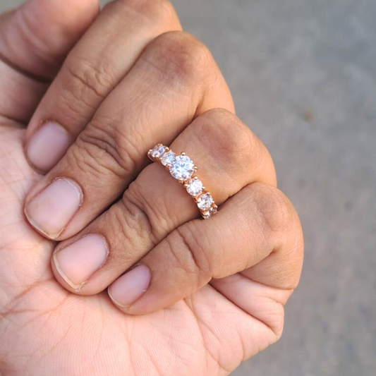 Yuri Solitaire Ring in Moissanite and Lab Diamond by Vai Ra