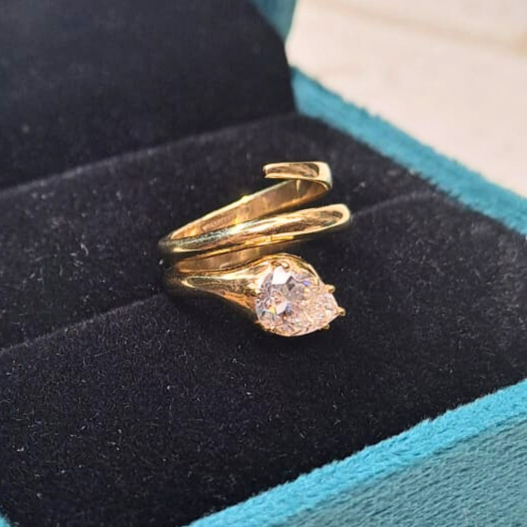 Venin Serpentine Ring in Moissanite or Lab Diamond by Vai Ra