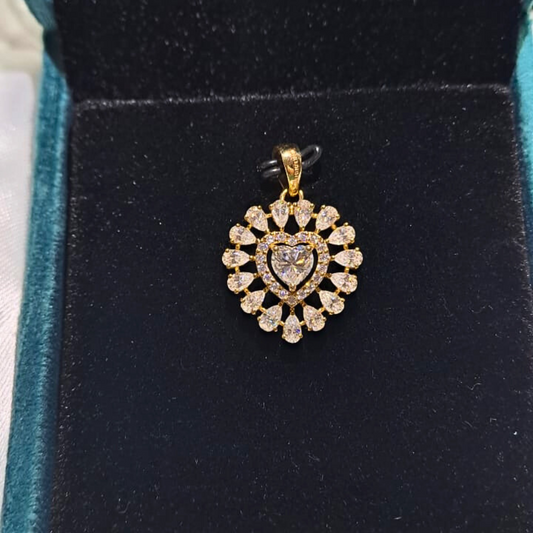 Aiko Heart Pendant in Lab Diamond and Moissanite by Vai Ra