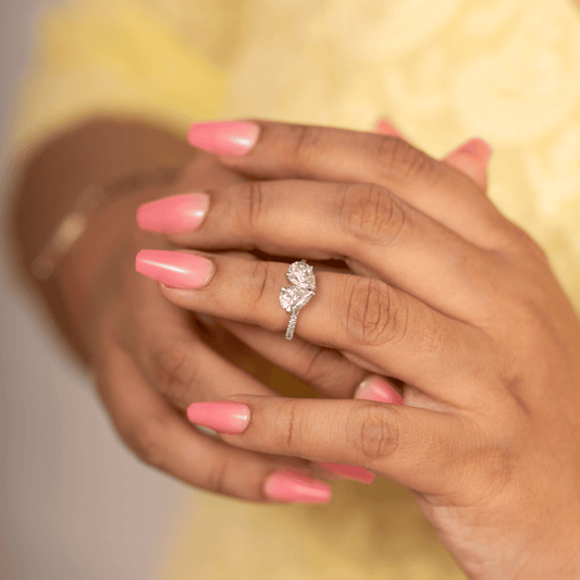 Kardia Toi Et Moi Ring in Moissnite and Lab Diamond by Vai Ra