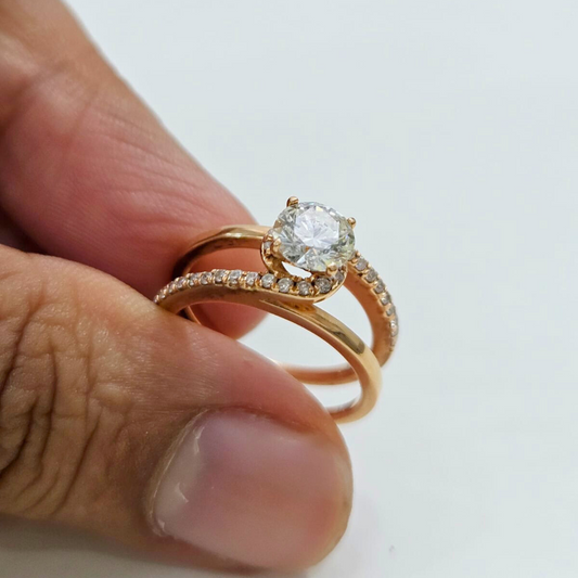 Linea Parallel Band in Moissanite and Diamond by Vai Ra