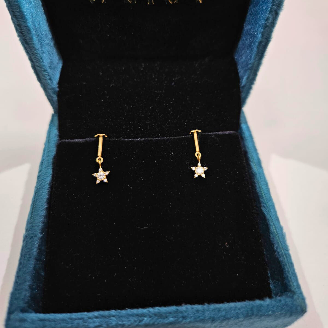 Star Diamond Bugadi - Helix Piercing Earring in Moissanite and Diamond by Vai Ra