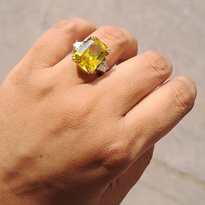 Yellow Sapphire Statement Ring (16 CT)