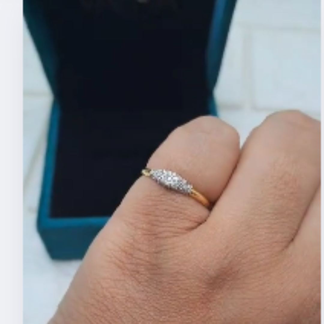 Crushed Diamond Ring in Moissanite and Lab Diamond by Vai Ra