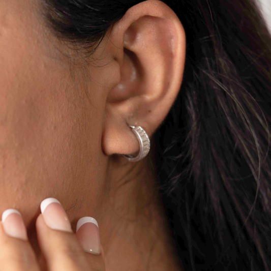 Ida Hoops in Moissanite and Lab Diamond by Vai Ra