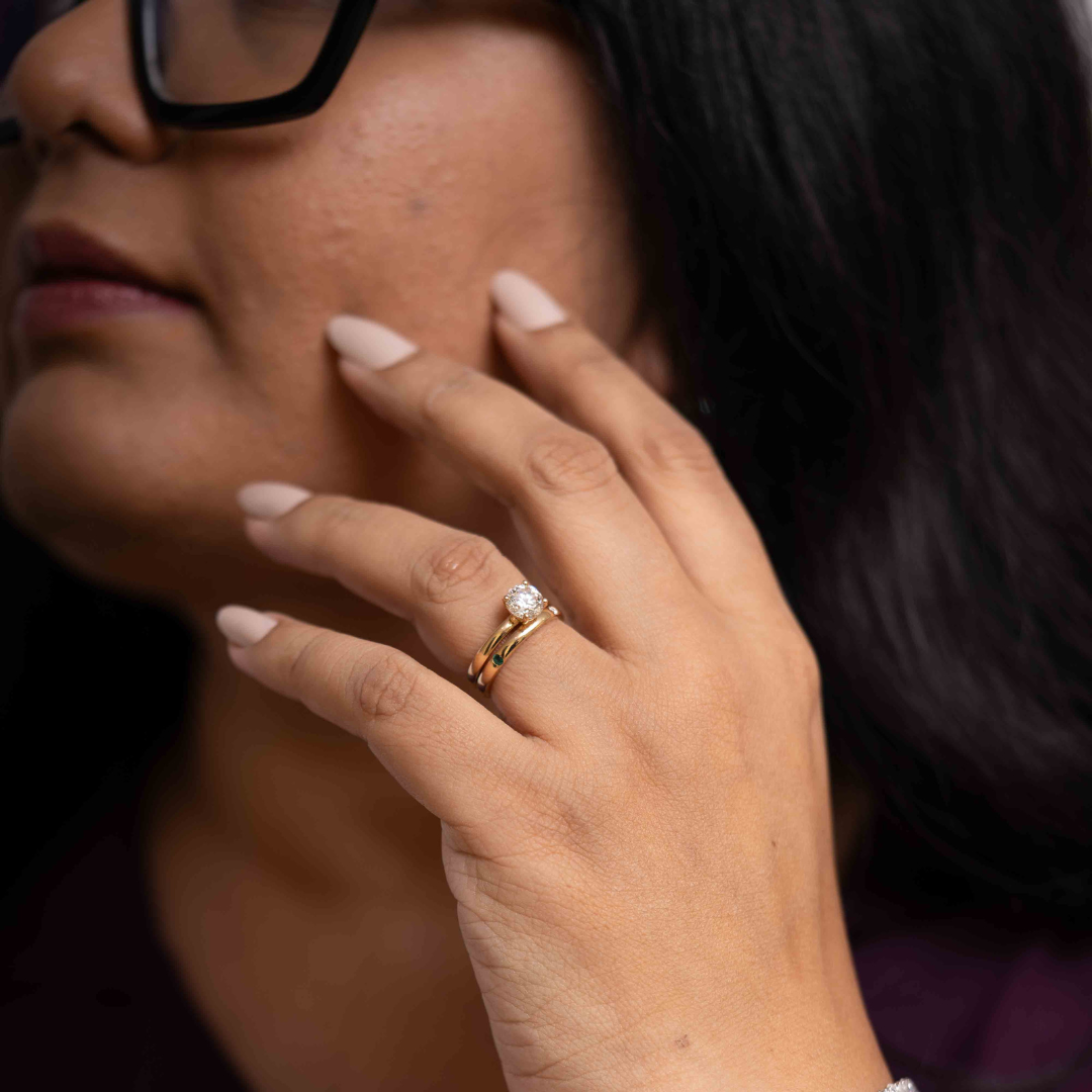 Solitaire Four Prong 1.21 CT in Moissanite and Diamond by Vai Ra