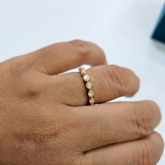 Wavy Band in Lab Diamond and Moissanite by Vai Ra
