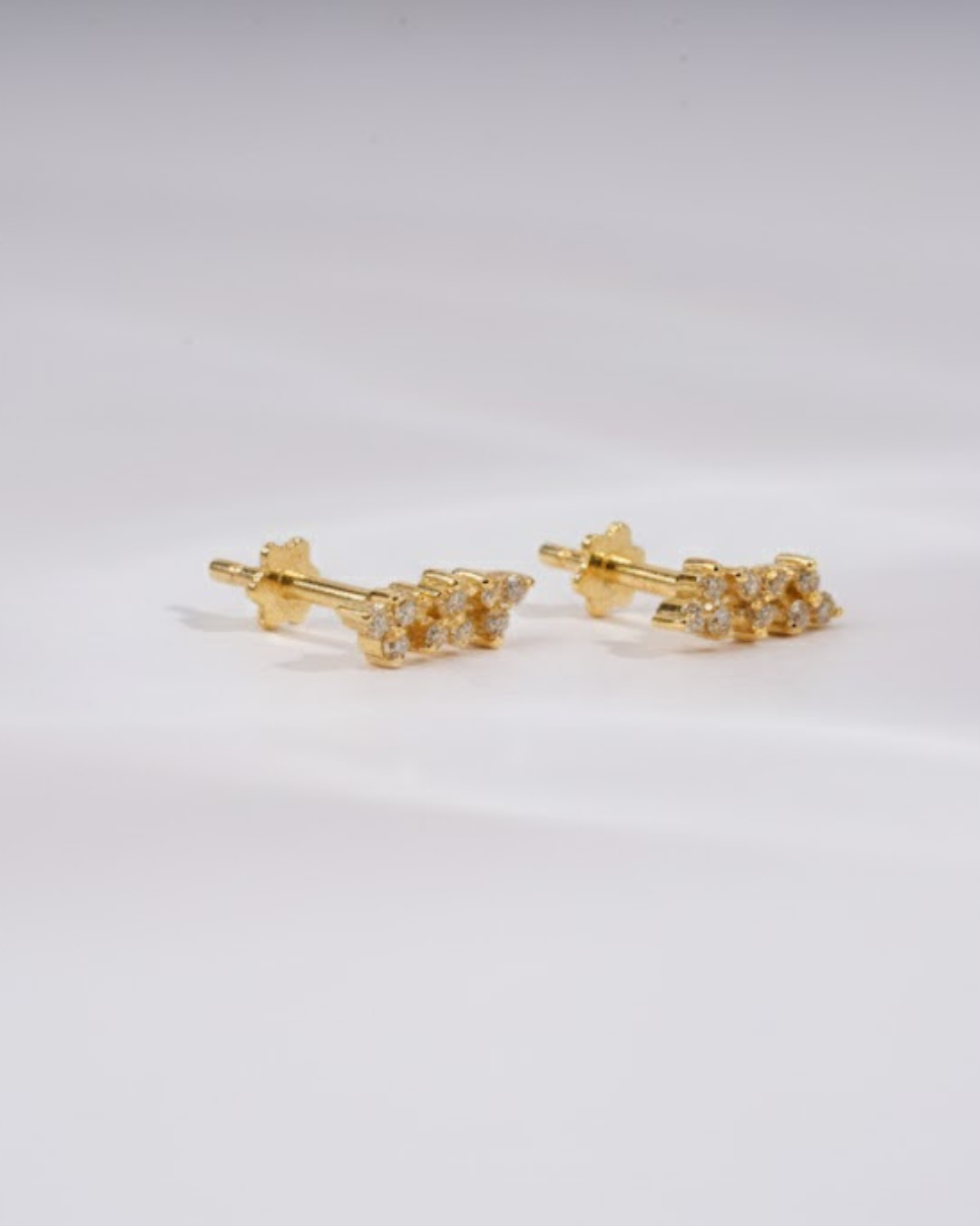 Three flower ear piercing in Lab diamond and Moissanite by Vai Ra
