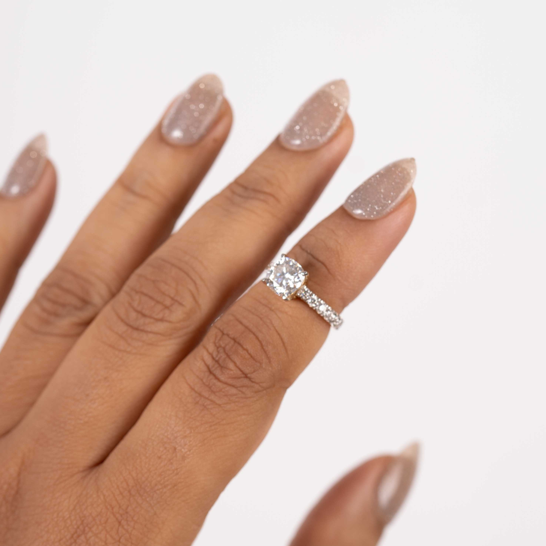 Anuga Solitaire Ring in Moissanite and Gold by Vai Ra